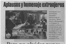 Aplausos y homenaje extranjeros para la poetisa Nélida Baros Fritis.