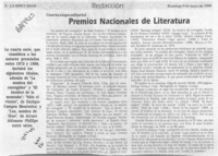 Premios Nacionales de literatura  [artículo].