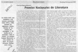 Premios Nacionales de literatura  [artículo].