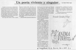 Un poeta viviente y singular