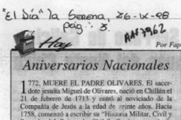 Aniversarios nacionales  [artículo] Fap.