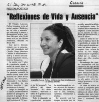 "Reflexiones de vida y ausencia"  [artículo].