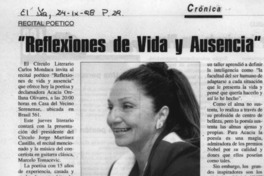 "Reflexiones de vida y ausencia"  [artículo].