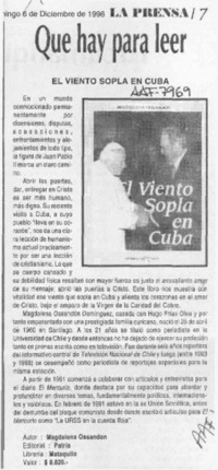 El Viento sopla en Cuba  [artículo].