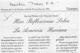 Hizo reflexionar sobre la avaricia humana  [artículo].