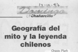 Geografía del mito y la leyenda chilenos  [artículo].