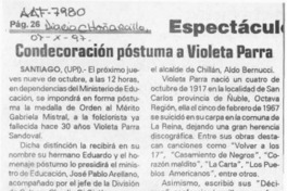 Condecoración póstuma a Violeta Parra  [artículo].