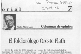 El folclorólogo Oreste Plath
