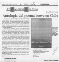 Antología del poema breve en Chile  [artículo] Hernán Rivera Letelier.