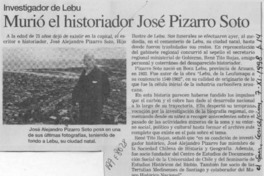 Murió el historiador José Pizarro Soto  [artículo].