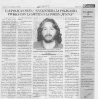 Caupolicán Peña, "Si existiera la poligamia viviría con la música y la poesía juntas"  [artículo].