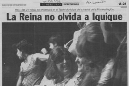 La Reina no olvida a Iquique