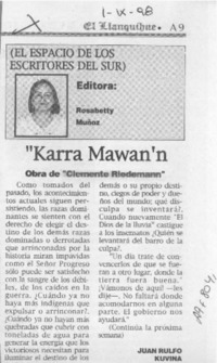 "Karra Mawan'n"  [artículo] Juan Rulfo Kuvina.
