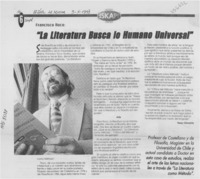 "La literatura busca lo humano universal"