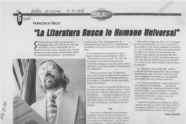 "La literatura busca lo humano universal"