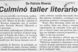 Culminó taller literario  [artículo].