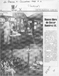 Nuevo libro de Oscar Ramírez M.  [artículo].