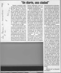 "Un diario, una ciudad"  [artículo] T. C.
