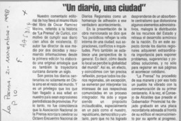 "Un diario, una ciudad"  [artículo] T. C.