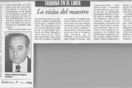 La visita del maestro  [artículo] Jaime Gómez Rogers.