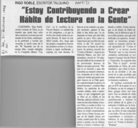 "Estoy contribuyendo a crear hábito de lectura en la gente"  [artículo].