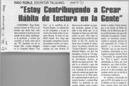 "Estoy contribuyendo a crear hábito de lectura en la gente"  [artículo].