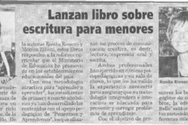 Lanzan libro sobre escritura para menores  [artículo].