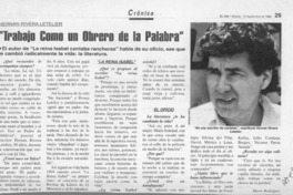 "Trabajo como un obrero de la palabra"  [artículo] Mario Rodríguez.