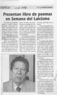 Presentan libro de poemas en semana del laicismo  [artículo].