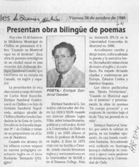 Presentan obra bilingüe de poemas