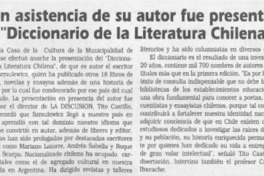 Con asistencia de su autor fue presentado "Diccionario de la literatura chilena"  [artículo].