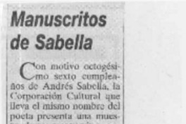 Manuscritos de Sabella