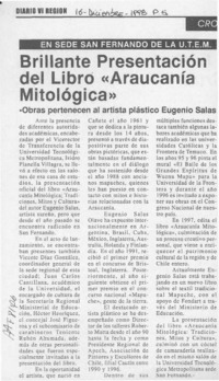 Brillante presentación del libro "Araucanía mitológica"  [artículo].