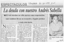 La deuda con nuestro Andrés Sabella