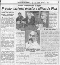 Premio Nacional enseña a niños de Pica