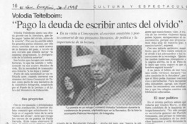 "Pago la deuda de escribir antes del olvido"  [artículo].