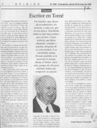 Escritor en Tomé  [artículo] Sergio Ramón Fuentealba.