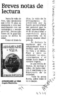 Breves notas de lectura  [artículo].