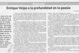 Enrique Volpe o la profundidad en la poesía  [artículo] Ariel Peralta.