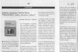 "Psicoanálisis, sujeto, discurso, cultura"  [artículo] Horacio C. Foladori.