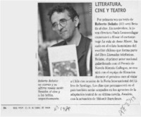 Literatura, cine y teatro  [artículo].