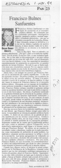 Francisco Bulnes Sanfuentes  [artículo] Oscar Godoy Arcaya.
