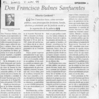 Don Francisco Bulnes Sanfuentes  [artículo] Alberto Cardemil.