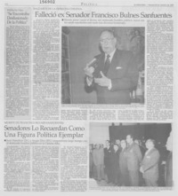 Falleció ex Senador Francisco Bulnes Sanfuentes