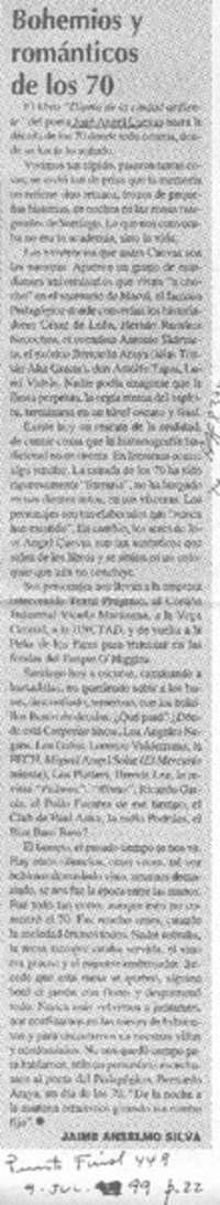 Bohemios y románticos de los 70