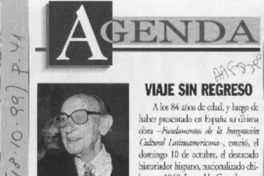 Viaje sin regreso  [artículo].