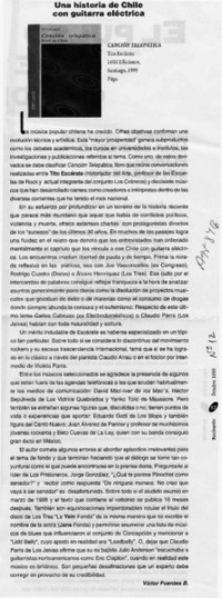 Una historia de Chile con guitarra eléctrica  [artículo] Víctor Fuentes B.