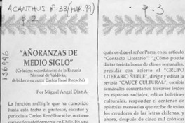 "Añoranzas de medio siglo"  [artículo] Miguel Angel Díaz A.