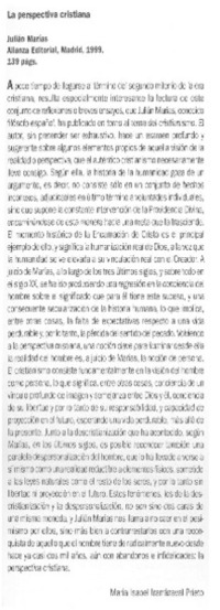 La perspectiva cristiana