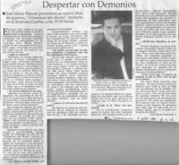 Despertar con demonios  [artículo] José Miguel Izquierdo S.